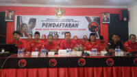 Konferensi pers DPC PDI Perjuangan perihal pendaftaran bakal Cabup - Cawabup pada Pilkada 2024. (Foto: Abdus Syakur)