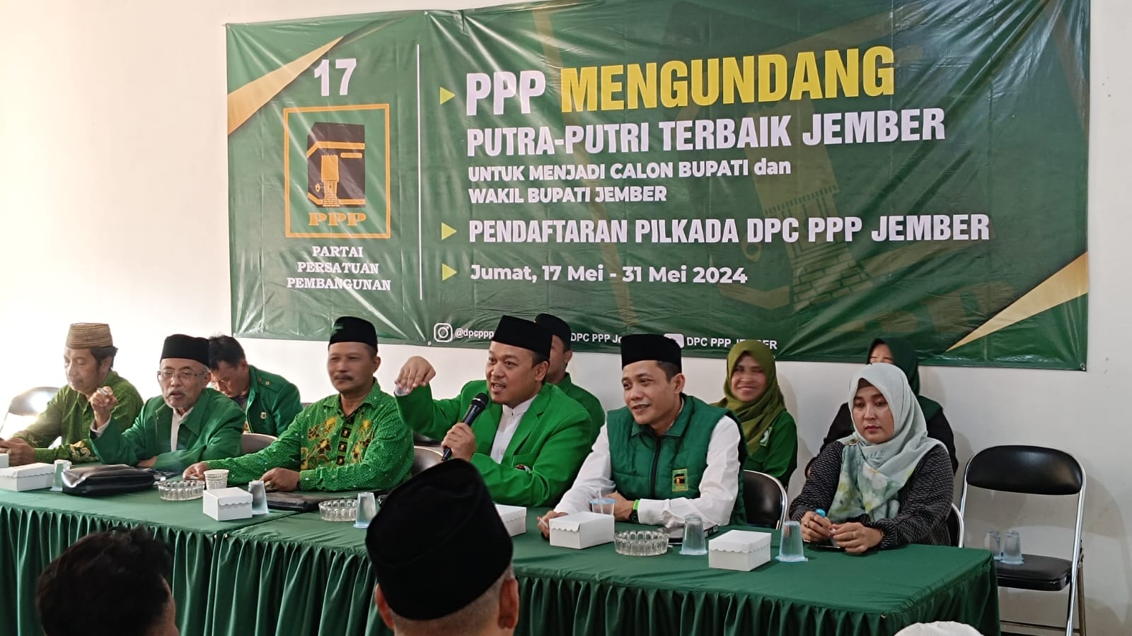 Pembukaan pendaftaran penjaringan calon kepala daerah di DPC PPP Jember. (Foto: Ambang)