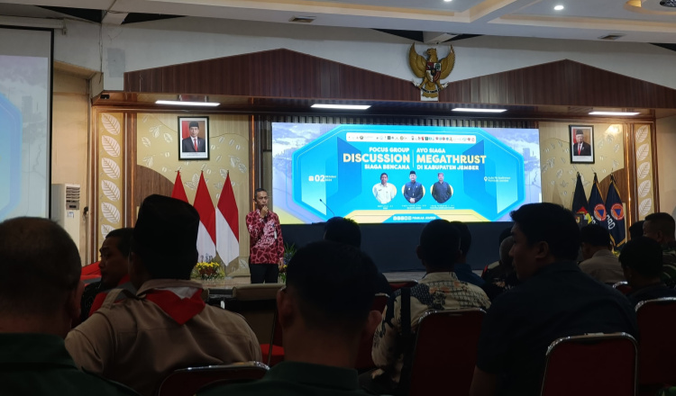 Acara FGD BPBD Jember saat berlangsung di Aula PB Soedirman. (Foto: Abdus Syakur)