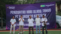 Para pegawai PT Pegadaian saat memperingati HUT ke-125 (Foto: Istimewa).
